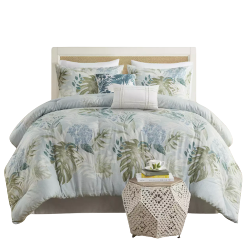 [174182-BB] Kiawah Island Oversized Cotton Queen Comforter Set with Throw Pillow 6 pc