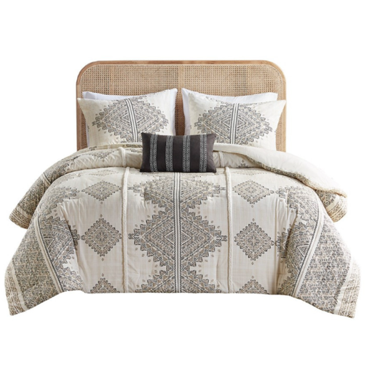 [174187-BB] Ibiza Printed King Comforter Set with Throw Pillow 4 pc