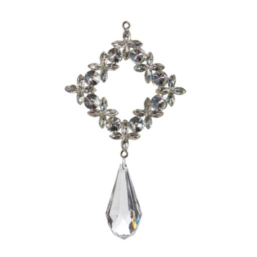 [174351-BB] Square Crystal Drop Ornament 5in