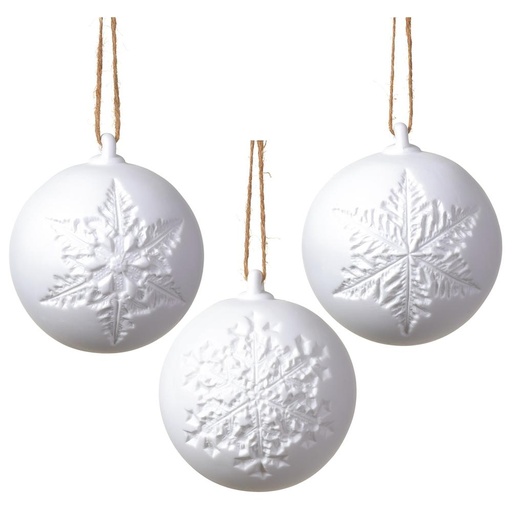 [174364-BB] Snowflake Ball Ornament 4in
