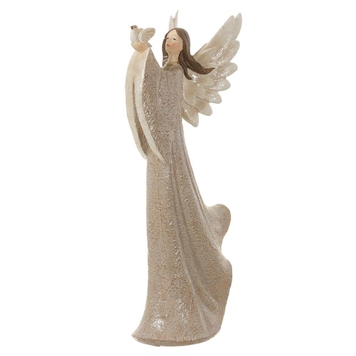 [174386-BB] Glittered Angel Champagne 13.5in