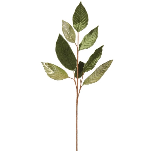 [174394-BB] Velvet Magnolia Leaf Spray 31in