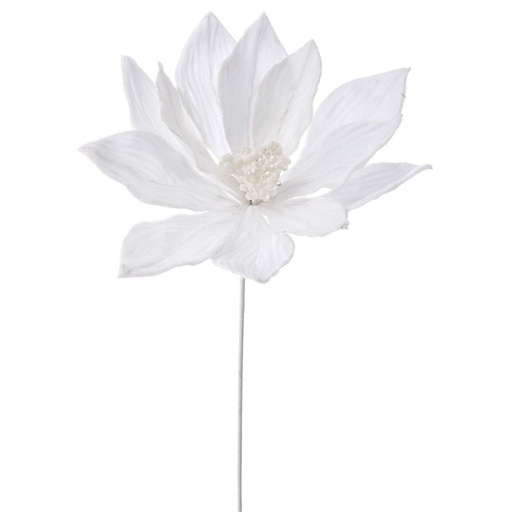 [174453-BB] White Poinsettia Stem 22in