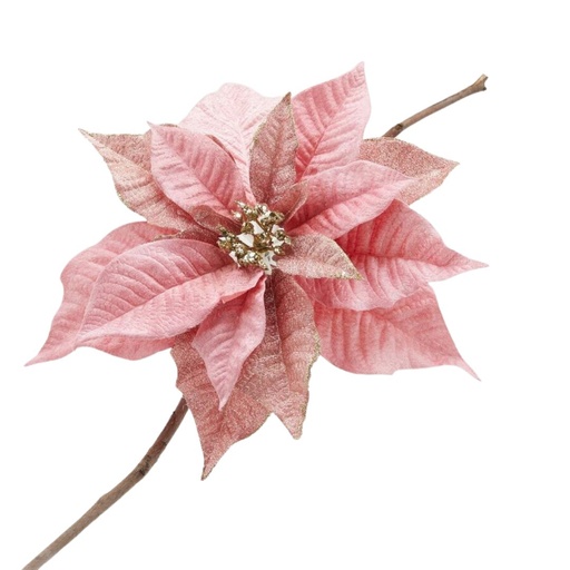 [174459-BB] Poinsettia with Clip 13in Dark Pink
