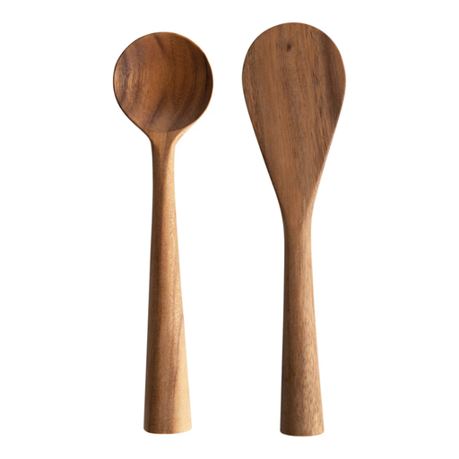 [174685-BB] Acacia Wood Standing Spatula and Spoon 12in