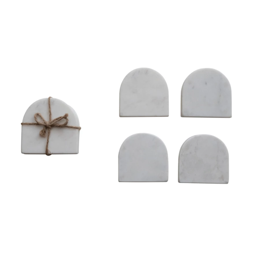 [174687-BB] Arched Marble Coasters Set of 4