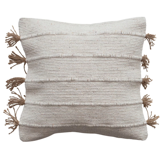 [174717-BB] Jute and Cotton Dhurrie Pillow 18in