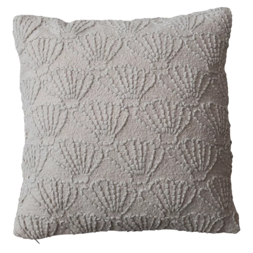 [174719-BB] Linen Pillow with Seashell Pattern 20in