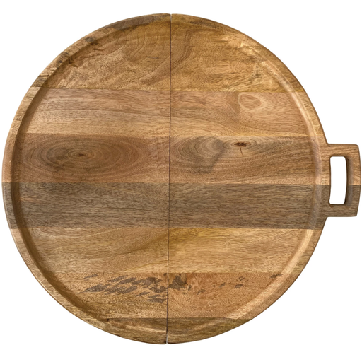 [174723-BB] Mango Wood Round Folding Serving Board 26in