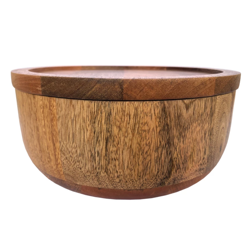[174724-BB] Mango Wood Serving Bowl With Cover 10in