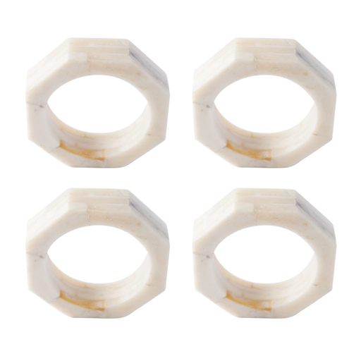 [174727-BB] Octogonal Resin Napkin Rings Set of 4