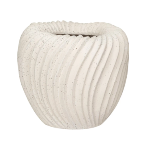 [174740-BB] Stoneware Pleated Planter 7in