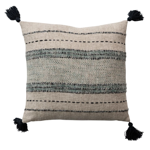 [174746-BB] Striped Linen Pillow 18in