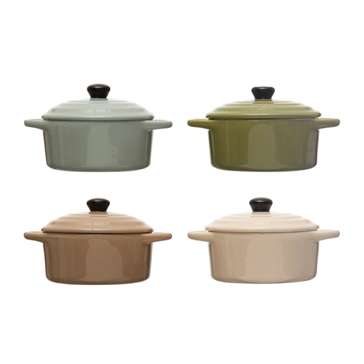 [174763-BB] Verdant Stoneware Mini Baker Earth Tone 5in Assorted