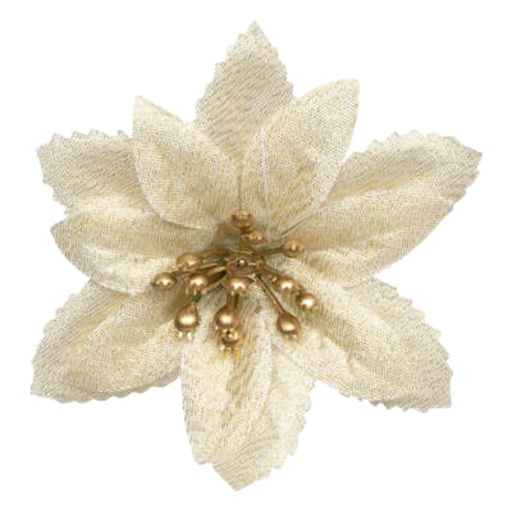 [174808-BB] Gold Poinsettia Napkin Ring 2pc