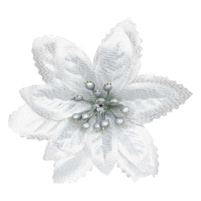 [174814-BB] Silver Poinsettia Napkin Ring 2pc
