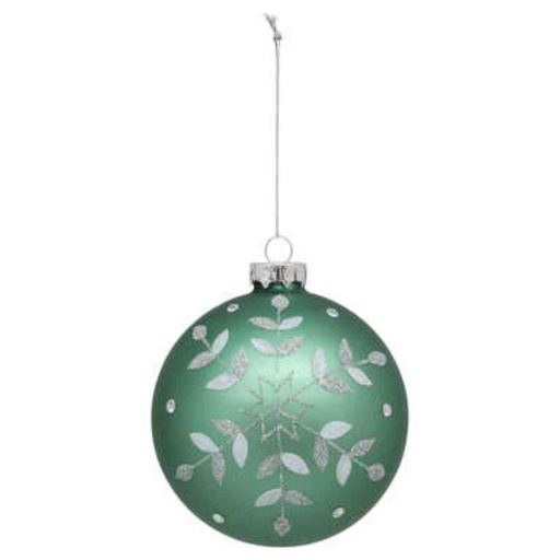 [174830-BB] Snowflake Green Ornament 4in