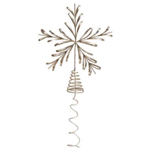 [174837-BB] Gold Snowflake Tree Topper 12in