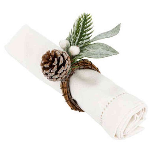 [174844-BB] Snowy Branch Napkin Ring 2pc