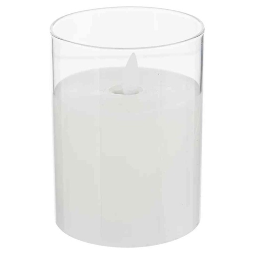 [175187-BB] Led Glass Candle 4in