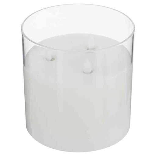 [175188-BB] Led Glass Candle 6in