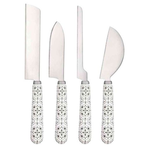 [175391-BB] Tiles Cheese Knife Set 4pc