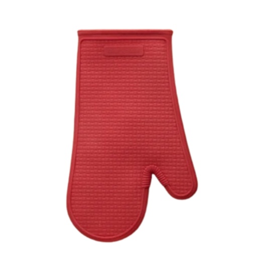 [175681-BB] Textured Silicone Oven Mitt Red
