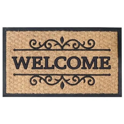 [175684-BB] Welcome Scroll Coir Mat Natural
