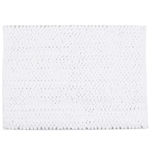 [175692-BB] Nubby Chenille Microfiber Woven Bath Mat White