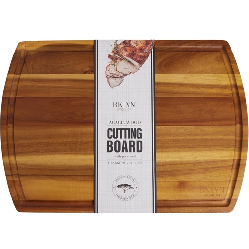 [175707-BB] Acacia Nova Cutting Board with Juice Well 20in
