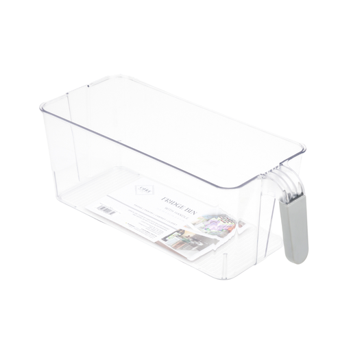 [175709-BB] Fridge Bin with Grip Handle Clear Medium