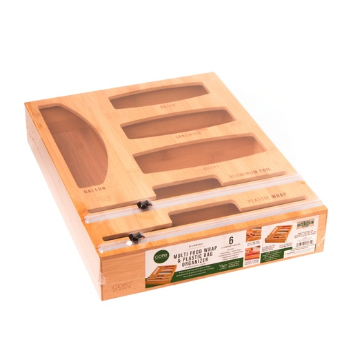 [175714-BB] Bamboo Foil and Multi Plastic Bag Organizer