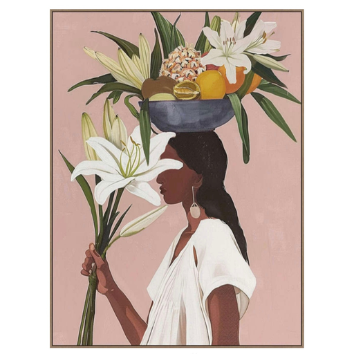 [175959-BB] Tropical Girl Framed Canvas 40x54in