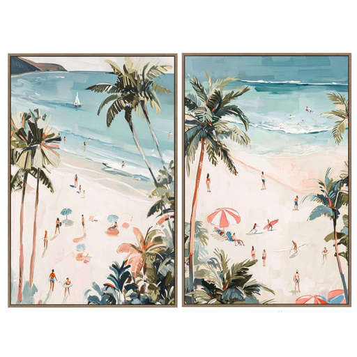 [175960-BB] Summer Holidays Framed Canvas 24x36in 2pc
