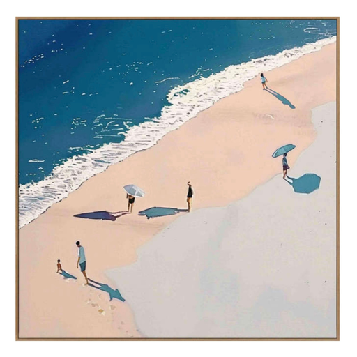 [175970-BB] Beachgoers Framed Canvas 48x48in