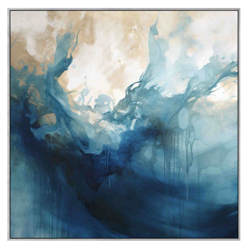[175978-BB] Abstract Blue Canvas 48x48"