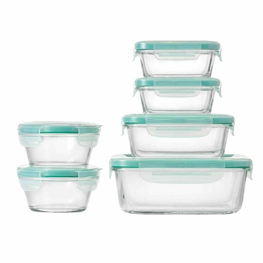 [176313-BB] OXO Good Grips Smart Seal Glass Container Set 12pc