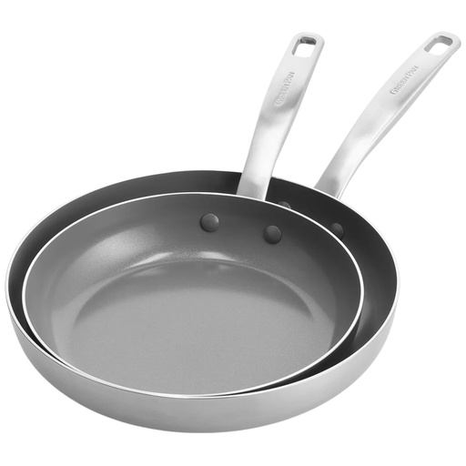 [176557-BB] Greenpan Chatham Stainless Steel Open Frypan Set 2pc