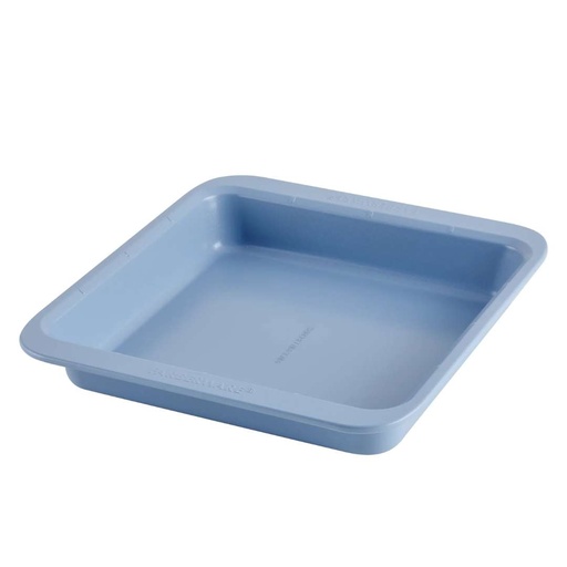 [176564-BB] Farberware Square Cake Pan with Portion Marks Blue 9in