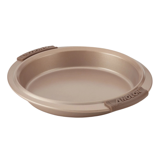 [176567-BB] Anolon Round Cake Pan with Silicone Grips Bronze 9in