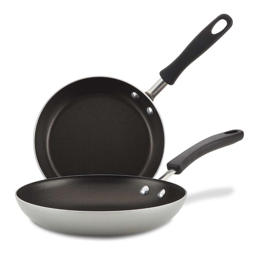 [176573-BB] Farberware Aluminum Nonstick Skillet Set Silver 2pc