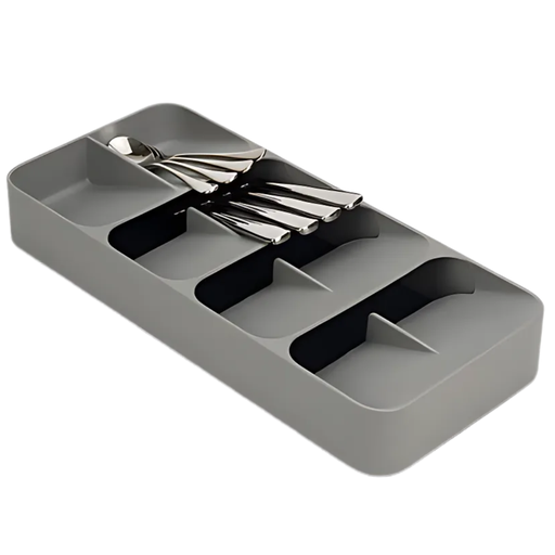 [176591-BB] DrawerStore Compact Cutlery Organizer Grey Large