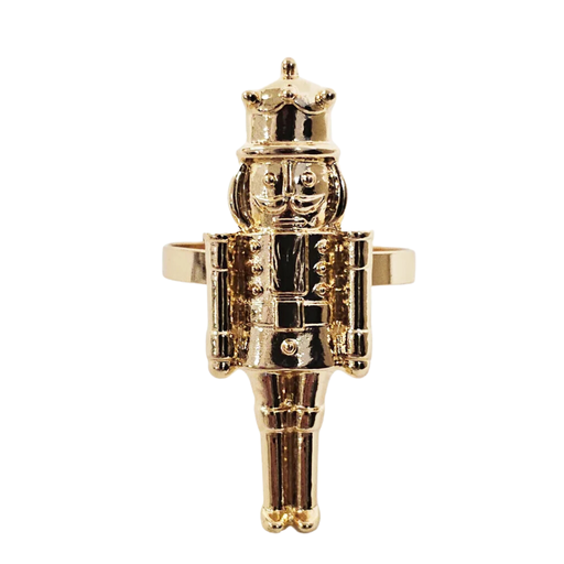 [176681-BB] Nutcracker Napkin Ring Gold