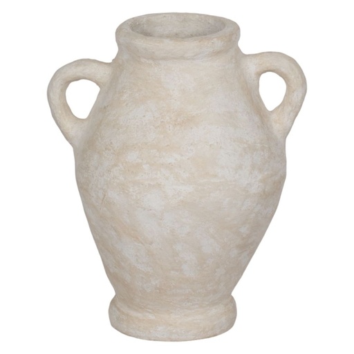 [176728-BB] Paper Mache Jug With Handles White 24in