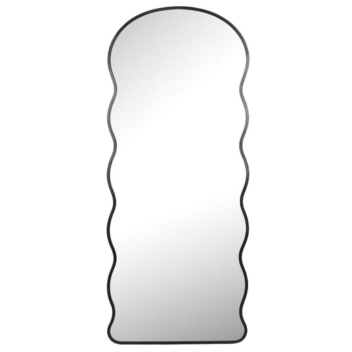 [176734-BB] Curvy Edged Leaner Mirror Black 55in