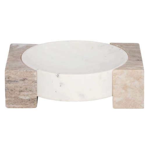 [176738-BB] Marble Bowl With Onyx Marble Sides 10in
