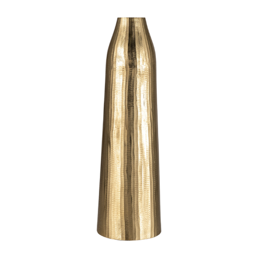 [176744-BB] Metal Hammered Floor Vase Gold 26in
