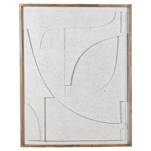 [176745-BB] Paper Mache Wall Art Framed Glass 39x50in 