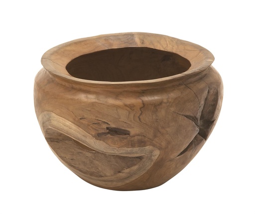 [176878-BB] Teak Wood Live Edge Vase 9in