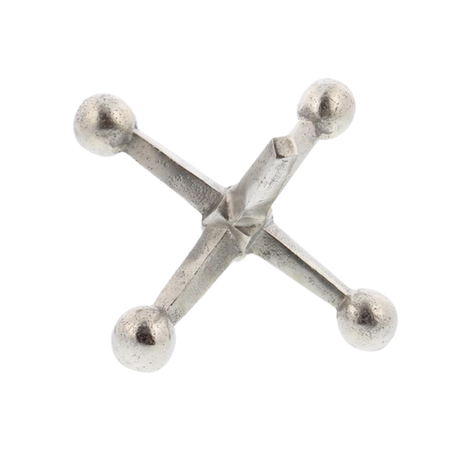 [176901-BB] Metal Jack Sculpture Silver 5in